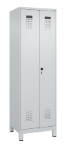 C+P Wäsche-Spind Evolo PLUS 049012-22B mit Füßen 2 Abt.je 400mm Zylinder (HxBxT) 1950x800x500mm 7035/3000