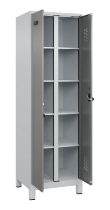 C+P Wäsche-Spind Evolo PLUS 049012-22B mit Füßen 2 Abt.je 400mm Zylinder (HxBxT) 1950x800x500mm 7035/3000