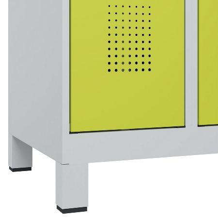 C+P Wäsche-Spind Evolo PLUS 049012-22B mit Füßen 2 Abt.je 400mm Zylinder (HxBxT) 1950x800x500mm 7035/3000