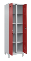 C+P Wäsche-Spind Evolo PLUS 049012-22B mit Füßen 2 Abt.je 400mm Zylinder (HxBxT) 1950x800x500mm 7035/3000
