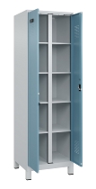 C+P Wäsche-Spind Evolo PLUS 049012-22B mit Füßen 2 Abt.je 400mm Zylinder (HxBxT) 1950x800x500mm 7035/3000