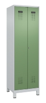 C+P Wäsche-Spind Evolo PLUS 049012-22B mit Füßen 2 Abt.je 400mm Zylinder (HxBxT) 1950x800x500mm 7035/3000
