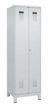 C+P Wäsche-Spind Evolo PLUS 049012-22B mit Füßen 2 Abt.je 400mm Zylinder (HxBxT) 1950x800x500mm 7035/3000