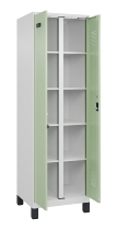 C+P Wäsche-Spind Evolo PLUS 049012-22B mit Füßen 2 Abt.je 400mm Zylinder (HxBxT) 1950x800x500mm 7035/3000