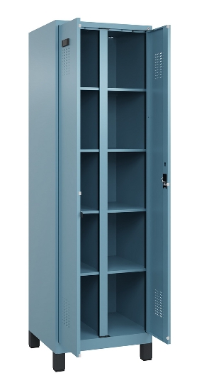 C+P Wäsche-Spind Evolo PLUS 049012-22B mit Füßen 2 Abt.je 400mm Drehriegel (HxBxT) 1950x800x500mm 2004/2004