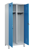 C+P Schwarz-Weiß-Spind Evolo PLUS 049012-22 mit Füßen 2 Abt.400mm Drehriegel (HxBxT) 1850x800x500mm 7016/7016