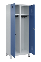 C+P Schwarz-Weiß-Spind Evolo PLUS 049012-22 mit Füßen 2 Abt.400mm Drehriegel (HxBxT) 1850x800x500mm 7016/7016