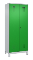 C+P Schwarz-Weiß-Spind Evolo PLUS 049012-22 mit Füßen 2 Abt.400mm Drehriegel (HxBxT) 1850x800x500mm 7016/7016