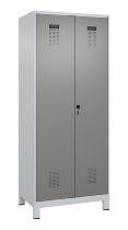 C+P Schwarz-Weiß-Spind Evolo PLUS 049012-22 mit Füßen 2 Abt.400mm Drehriegel (HxBxT) 1850x800x500mm 7016/7016