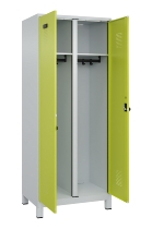 C+P Schwarz-Weiß-Spind Evolo PLUS 049012-22 mit Füßen 2 Abt.400mm Drehriegel (HxBxT) 1850x800x500mm 7016/7016