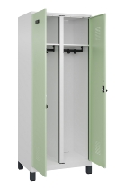 C+P Schwarz-Weiß-Spind Evolo PLUS 049012-22 mit Füßen 2 Abt.400mm Drehriegel (HxBxT) 1850x800x500mm 7016/7016