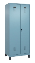C+P Schwarz-Weiß-Spind Evolo PLUS 049012-20 mit Füßen 2 Abt.300mm Zylinder (HxBxT) 1850x600x500mm 0010/0010
