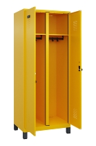 C+P Schwarz-Weiß-Spind Evolo PLUS 049012-20 mit Füßen 2 Abt.300mm Zylinder (HxBxT) 1850x600x500mm 0010/0010