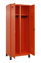 C+P Schwarz-Weiß-Spind Evolo PLUS 049012-20 mit Füßen 2 Abt.300mm Zylinder (HxBxT) 1850x600x500mm 0010/0010