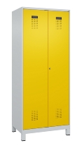 C+P Schwarz-Weiß-Spind Evolo PLUS 049012-22 mit Füßen 2 Abt.400mm Drehriegel (HxBxT) 1850x800x500mm 7016/7016