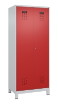 C+P Schwarz-Weiß-Spind Evolo PLUS 049012-22 mit Füßen 2 Abt.400mm Drehriegel (HxBxT) 1850x800x500mm 7016/7016
