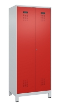 C+P Schwarz-Weiß-Spind Evolo PLUS 049012-22 mit Füßen 2 Abt.400mm Drehriegel (HxBxT) 1850x800x500mm 7016/7016