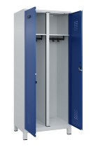 C+P Schwarz-Weiß-Spind Evolo PLUS 049012-22 mit Füßen 2 Abt.400mm Drehriegel (HxBxT) 1850x800x500mm 7016/7016