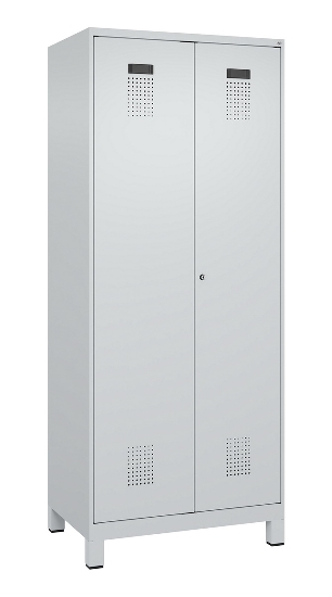 C+P Schwarz-Weiß-Spind Evolo PLUS 049012-22 mit Füßen 2 Abt.400mm Drehriegel (HxBxT) 1850x800x500mm 7016/7016