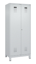 C+P Schwarz-Weiß-Spind Evolo PLUS 049012-22 mit Füßen 2 Abt.400mm Drehriegel (HxBxT) 1850x800x500mm 7016/7016