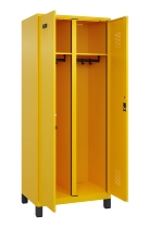 C+P Schwarz-Weiß-Spind Evolo PLUS 049012-20 mit Füßen 2 Abt.300mm Zylinder (HxBxT) 1850x600x500mm 0010/0010
