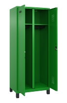 C+P Schwarz-Weiß-Spind Evolo PLUS 049012-20 mit Füßen 2 Abt.300mm Zylinder (HxBxT) 1850x600x500mm 0010/0010