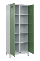 C+P Wäsche-Spind Evolo PLUS 049012-22B mit Füßen 2 Abt.je 400mm Zylinder (HxBxT) 1950x800x500mm 7035/3000