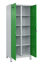 C+P Wäsche-Spind Evolo PLUS 049012-22B mit Füßen 2 Abt.je 400mm Zylinder (HxBxT) 1950x800x500mm 7035/3000