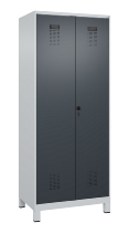 C+P Wäsche-Spind Evolo PLUS 049012-22B mit Füßen 2 Abt.je 400mm Zylinder (HxBxT) 1950x800x500mm 7035/3000