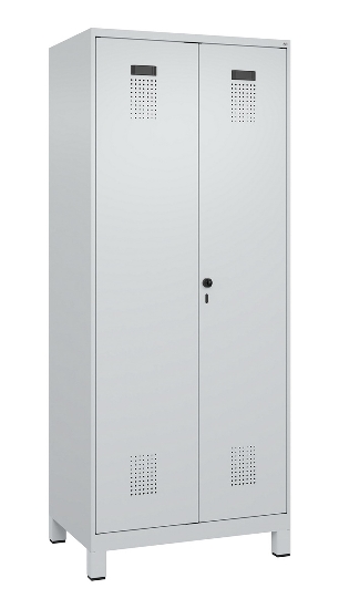 C+P Wäsche-Spind Evolo PLUS 049012-22B mit Füßen 2 Abt.je 400mm Zylinder (HxBxT) 1950x800x500mm 7035/3000