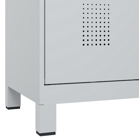 C+P Wäsche-Spind Evolo PLUS 049012-22B mit Füßen 2 Abt.je 400mm Zylinder (HxBxT) 1950x800x500mm 7035/3000