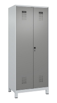 C+P Wäsche-Spind Evolo PLUS 049012-22B mit Füßen 2 Abt.je 400mm Zylinder (HxBxT) 1950x800x500mm 7035/3000