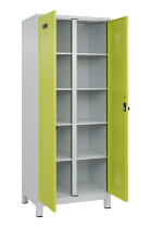 C+P Wäsche-Spind Evolo PLUS 049012-22B mit Füßen 2 Abt.je 400mm Zylinder (HxBxT) 1950x800x500mm 7035/3000