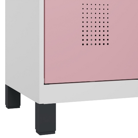 C+P Wäsche-Spind Evolo PLUS 049012-22B mit Füßen 2 Abt.je 400mm Zylinder (HxBxT) 1950x800x500mm 7035/3000