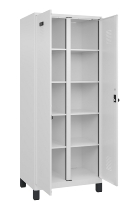 C+P Wäsche-Spind Evolo PLUS 049012-22B mit Füßen 2 Abt.je 400mm Zylinder (HxBxT) 1950x800x500mm 7035/3000