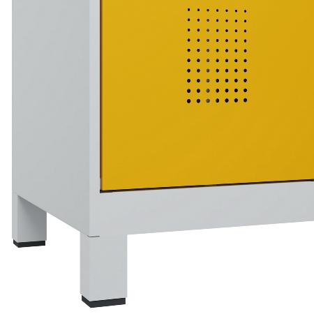 C+P Wäsche-Spind Evolo PLUS 049012-22B mit Füßen 2 Abt.je 400mm Zylinder (HxBxT) 1950x800x500mm 7035/3000