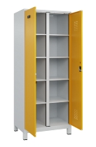 C+P Wäsche-Spind Evolo PLUS 049012-22B mit Füßen 2 Abt.je 400mm Zylinder (HxBxT) 1950x800x500mm 7035/3000