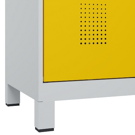 C+P Wäsche-Spind Evolo PLUS 049012-22B mit Füßen 2 Abt.je 400mm Zylinder (HxBxT) 1950x800x500mm 7035/3000