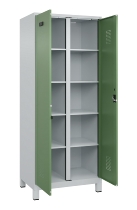 C+P Wäsche-Spind Evolo PLUS 049012-22B mit Füßen 2 Abt.je 400mm Zylinder (HxBxT) 1950x800x500mm 7035/3000