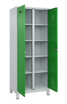 C+P Wäsche-Spind Evolo PLUS 049012-22B mit Füßen 2 Abt.je 400mm Zylinder (HxBxT) 1950x800x500mm 7035/3000