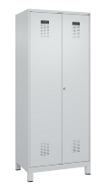 C+P Wäsche-Spind Evolo PLUS 049012-22B mit Füßen 2 Abt.je 400mm Zylinder (HxBxT) 1950x800x500mm 7035/3000