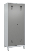 C+P Wäsche-Spind Evolo PLUS 049012-22B mit Füßen 2 Abt.je 400mm Zylinder (HxBxT) 1950x800x500mm 7035/3000
