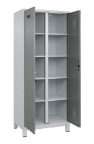 C+P Wäsche-Spind Evolo PLUS 049012-22B mit Füßen 2 Abt.je 400mm Zylinder (HxBxT) 1950x800x500mm 7035/3000