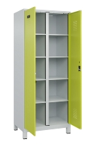 C+P Wäsche-Spind Evolo PLUS 049012-22B mit Füßen 2 Abt.je 400mm Zylinder (HxBxT) 1950x800x500mm 7035/3000