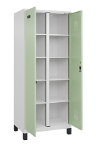 C+P Wäsche-Spind Evolo PLUS 049012-22B mit Füßen 2 Abt.je 400mm Zylinder (HxBxT) 1950x800x500mm 7035/3000