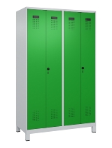 C+P Schwarz-Weiß-Spind Evolo PLUS 049012-22 mit Füßen 2 Abt.400mm Drehriegel (HxBxT) 1850x800x500mm 7016/7016
