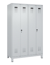 C+P Schwarz-Weiß-Spind Evolo PLUS 049012-22 mit Füßen 2 Abt.400mm Drehriegel (HxBxT) 1850x800x500mm 7016/7016