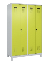 C+P Schwarz-Weiß-Spind Evolo PLUS 049012-22 mit Füßen 2 Abt.400mm Drehriegel (HxBxT) 1850x800x500mm 7016/7016