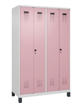 C+P Schwarz-Weiß-Spind Evolo PLUS 049012-22 mit Füßen 2 Abt.400mm Drehriegel (HxBxT) 1850x800x500mm 7016/7016