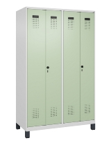 C+P Schwarz-Weiß-Spind Evolo PLUS 049012-22 mit Füßen 2 Abt.400mm Drehriegel (HxBxT) 1850x800x500mm 7016/7016